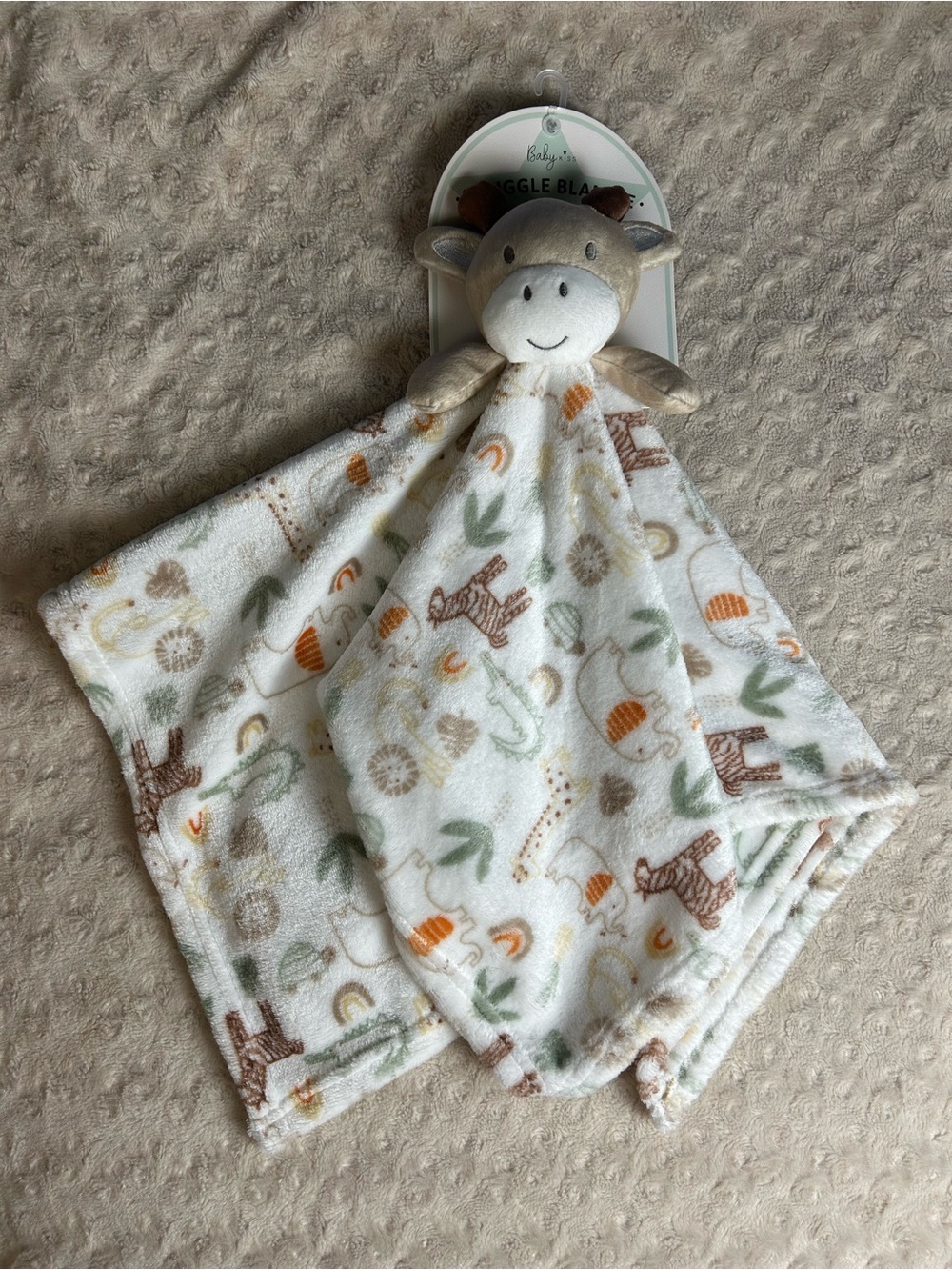 Baby Kiss Giraffe Lovey Security Blanket Snuggle Blankie Safari Large Oversized